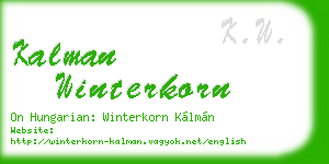 kalman winterkorn business card